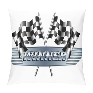 Personality  WINNER Checkered, Chequered Flags Motor Racing Pillow Covers