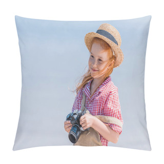 Personality  Redhead Child With Camera Pillow Covers