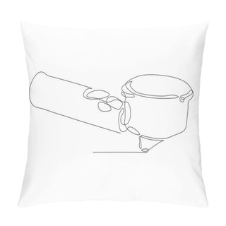 Personality  Continuous Line Drawing Of Portalfilter. One Line Of Portafilter Machine. Portafilter Coffee Continuous Line Art. Editable Outline. Pillow Covers