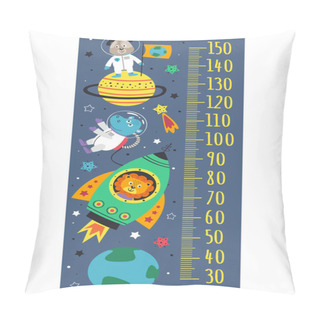 Personality  Growth Measure With Space Animals - Vector Illustration, Eps     Pillow Covers