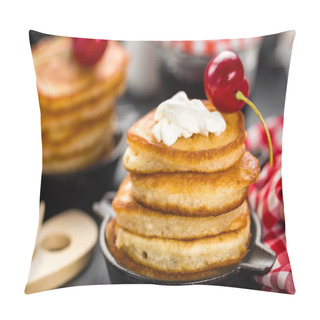 Personality  Pancakes With Cherry Pillow Covers