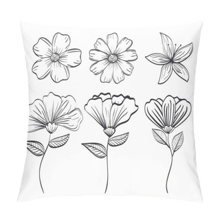 Personality  Set Flowers Rustic And Monochrome Decoration, Pillow Covers