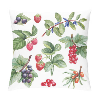 Personality  Watercolor Illustrations Of Berries Pillow Covers