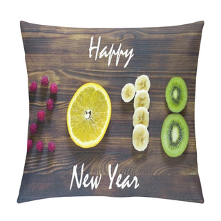 Personality  Happy New Year 2018 Of Fruit And Berries On Wooden Background. Pillow Covers