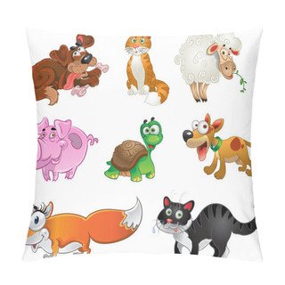 Personality  Bis Set Of Funny Pig, Dogs, Cats, Sheep, Tortoise And Fox Pillow Covers