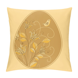 Personality  Vector Illustration Of A Floral Easter Egg. Pillow Covers