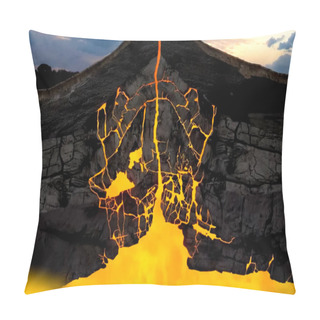 Personality  The Scheme Of The Volcano In The Earth's Crust, Pillow Covers