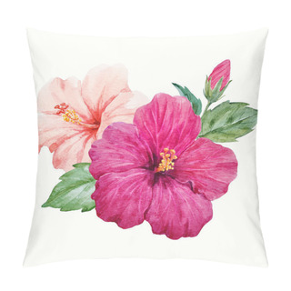Personality  Watercolor Tropical Hibiscus Flower Pillow Covers