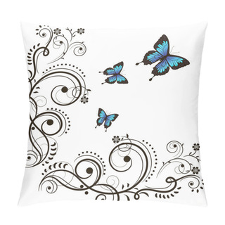 Personality  Butterflies And Floral Ornament Pillow Covers