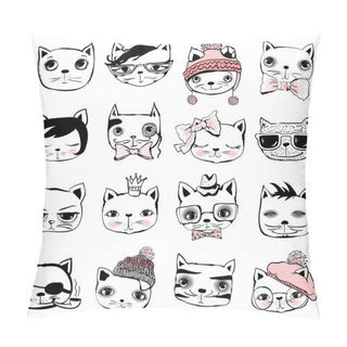 Personality  Set Of Stylish Hipster Cats Pillow Covers