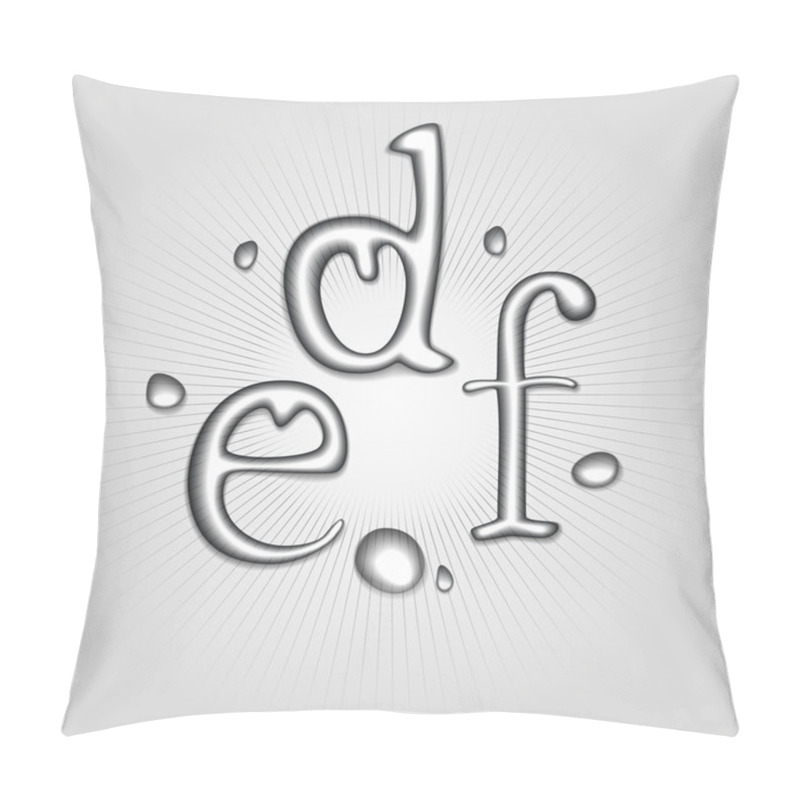 Personality  Vector Water Letters D, E, F. Pillow Covers
