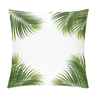 Personality  Coconut Leaves On White Background With Clipping Path For Tropical Leaf Design Element.vector Illustration Design Pillow Covers