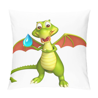 Personality  Fun Dragon Cartoon Character With Water Drop Pillow Covers