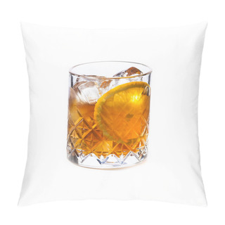 Personality  Old Fashioned Cocktail Isolated On White Background Pillow Covers