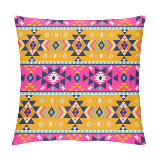 Personality  Abstract Geometric Stripes Pattern. Vector Ethnic Southwest Aztec Geometric Colorful Stripes Seamless Pattern Background. Use For Fabric, Ethnic Interior Decoration Elements, Upholstery, Wrapping. Pillow Covers