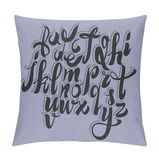 Personality  Hand Drawn Vintage Brush Script. Artistic Lowercase Letters. Alp Pillow Covers