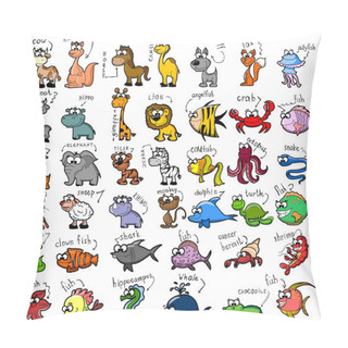 Personality  Big Set Of Cartoon Animals Pillow Covers