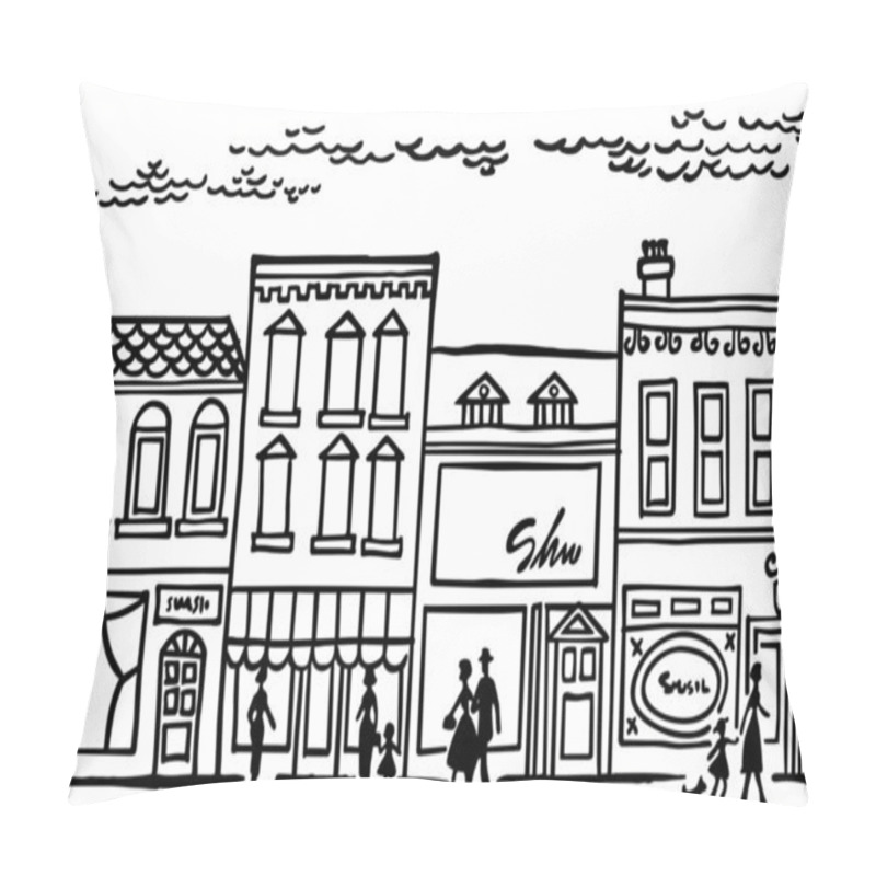 Personality  Small Town Main Street pillow covers