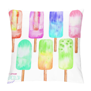Personality  Set, Collection With The Watercolor Citrus Ice Lolly, Frozen Juice Pillow Covers