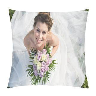 Personality  Portrait Of Beautiful Bride Pillow Covers