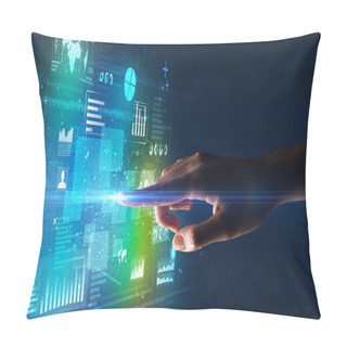 Personality  Finger Touching Interface Pillow Covers