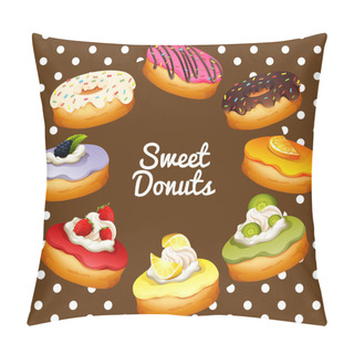 Personality  Different Flavors Of Donuts Pillow Covers