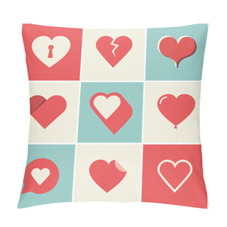 Personality  Heart Icons Set Pillow Covers