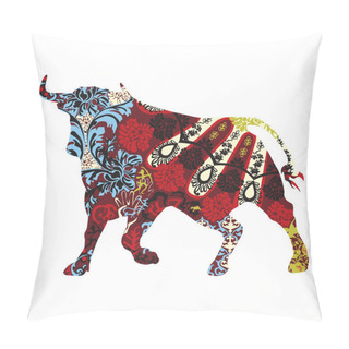 Personality  Bull In A Spanish Ornament Pillow Covers