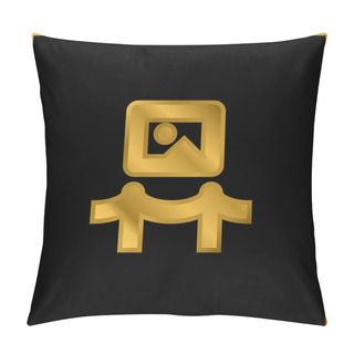 Personality  Art Museum Gold Plated Metalic Icon Or Logo Vector Pillow Covers