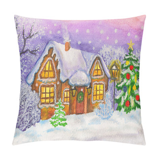 Personality  Christmas House Pillow Covers