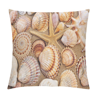 Personality  Seashells And Seastar On The Sand Pillow Covers