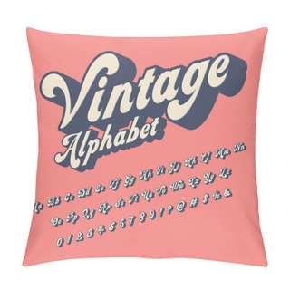 Personality  Vector Of Groovy Hippie Style Alphabet Design Pillow Covers