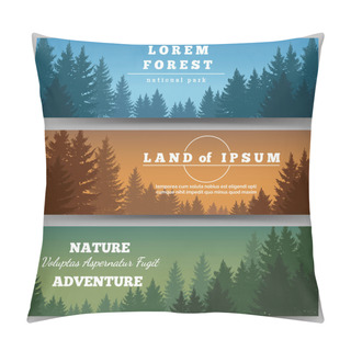 Personality  Green Pines Forest Banners Pillow Covers