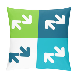 Personality  Arrows Couple Of Diagonal Opposite Flat Four Color Minimal Icon Set Pillow Covers