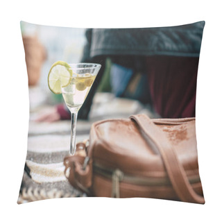 Personality  Martini Glass And Handbag On Checkered Plaid Pillow Covers