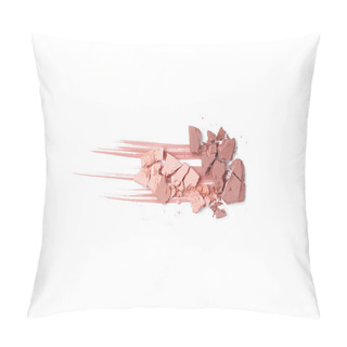 Personality  Top View Of Beige And Brown Blush With Stroke Isolated O White Pillow Covers
