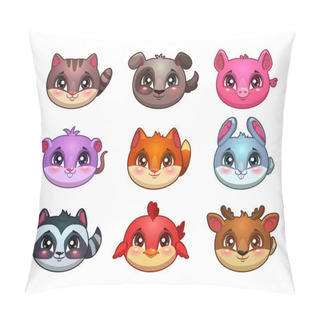 Personality  Funny Cartoon Little Cute Animals Faces Pillow Covers