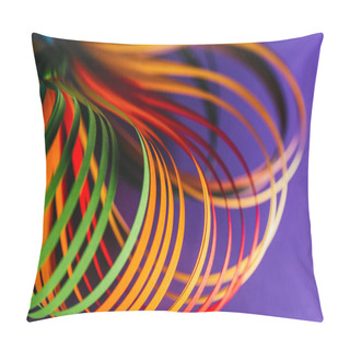 Personality  Close Up Of Colored Quilling Paper Curves On Purple Pillow Covers