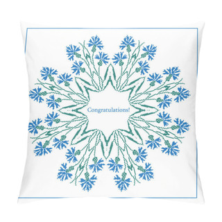 Personality  Greeting Card With Ethnic Cornflower Ornament Pattern Pillow Covers