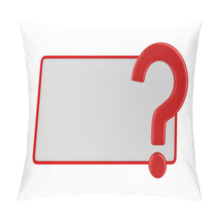 Personality  Billboard With Question On White. Isolated 3D Image Pillow Covers