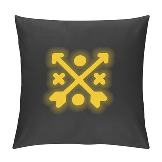 Personality  Arrows Yellow Glowing Neon Icon Pillow Covers
