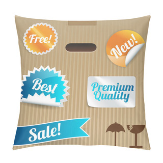 Personality  Set Of Vector Labels And Stickers Pillow Covers
