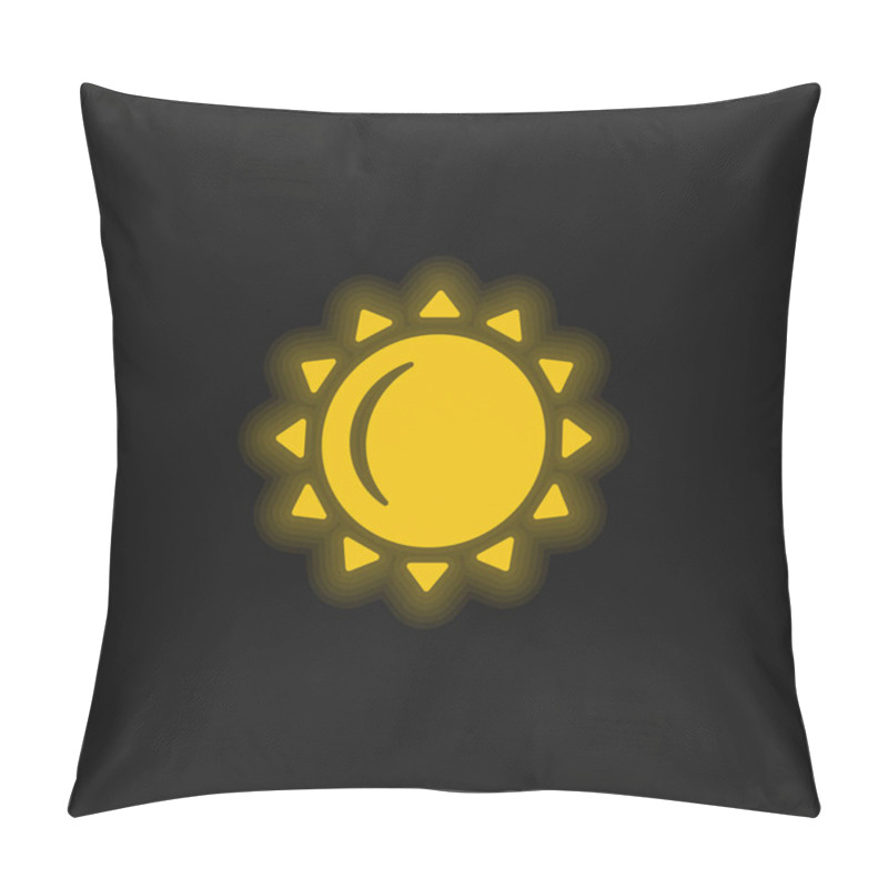 Personality  Big Sun Yellow Glowing Neon Icon Pillow Covers