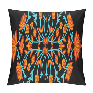 Personality  Arabic Floral Border. Traditional Islamic Design. Traditional Indian Mughal Plant Illustration. Botanical Floral Ethnic Motif. Pillow Covers