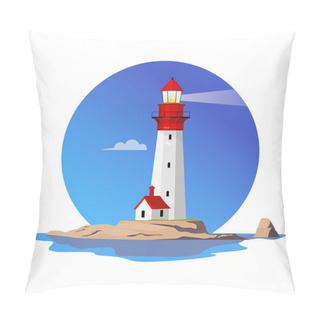 Personality  Lighthouse On The Island In The Sea Pillow Covers