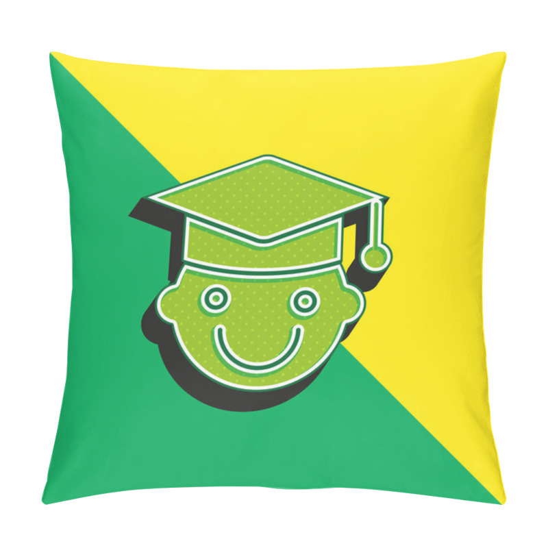 Personality  Baby Green And Yellow Modern 3d Vector Icon Logo Pillow Covers