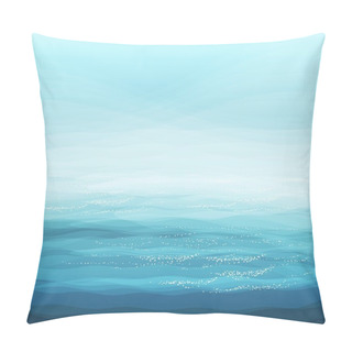 Personality  Abstract Design Creativity Background Of Blue Sea Waves, Vector Illustration Pillow Covers