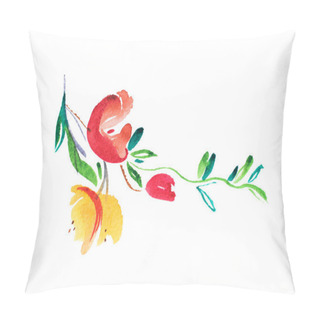Personality  Watercolor Drawing Of Fresh Garden Flowers  Pillow Covers