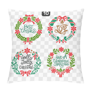 Personality  Winter Christmas Wreaths Cutting File Collection With Quote Pillow Covers