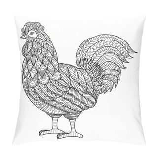 Personality  Chicken Zentangle Stylized For Coloring Book For Adult, Tattoo, T- Shirt Design, Cards And Design Element Pillow Covers